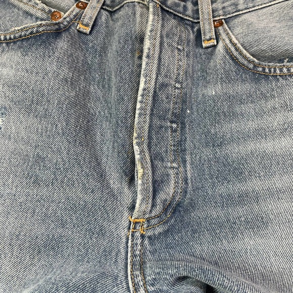 Agolde Riley High Rise Striaght Crop Distressed Ankle Jeans Endeavor Size 23 - Picture 4 of 11